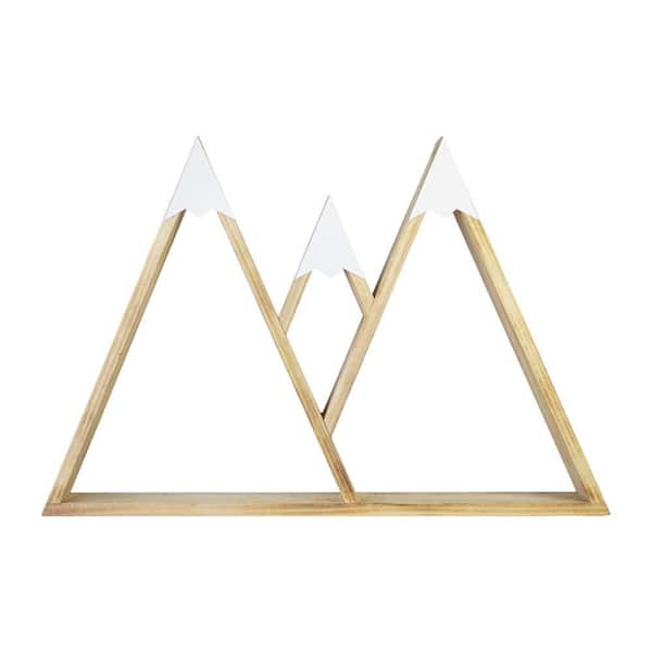 HomeRoots 16 in. Brown Mountain Style Wall Shelf