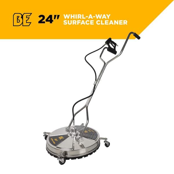 24 in. Whirl-A-Way Stainless Steel Commercial Pressure Washer Surface Cleaner for Hot/Cold Water
