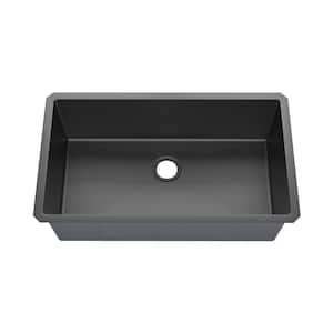 Sinber 32 in. Undermount Double Bowl 18-Gauge Black 304 Stainless 