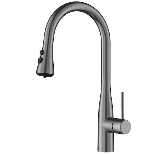 Faraday Single Handle Pull-Down Sprayer Kitchen Faucet in Spot-Free Gunmetal Grey