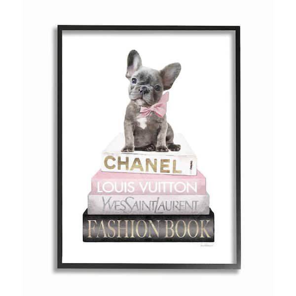 Stupell Industries Dashing French Bulldog and Iconic Fashion Bookstack by  Amanda Greenwood Framed Animal Wall Art Print 24 in. x 30 in.