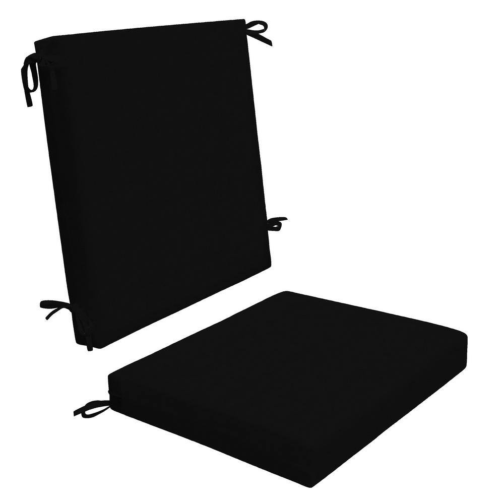 Outdoor Midback Dining Chair Cushion Sunbrella Canvas Black