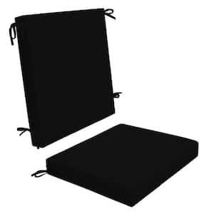 Outdoor Midback Dining Chair Cushion Sunbrella Canvas Black