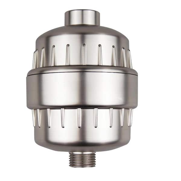 Lukvuzo SF100 High Output Revitalizing Shower Head Filter Reduces Dry Itchy Skin, Dandruff, Eczema in Brushed Nickel (1-Pack)