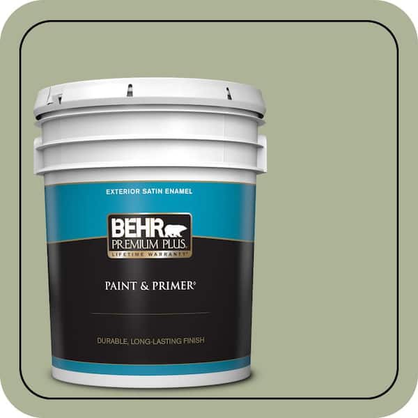 BEHR PREMIUM PLUS 5 gal. Home Decorators Collection #HDC-CT-28 Cottage Hill Satin Enamel Exterior Paint & Primer