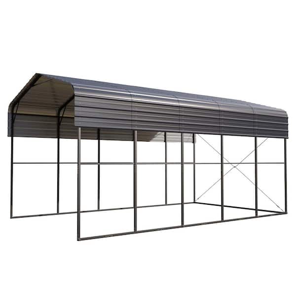 14 ft. x 25 ft. Carport Steel RV Car Canopy Shelter in Black