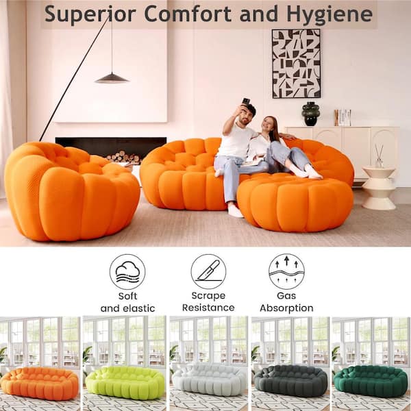 Magic Home (Set of 4) Bubble Curved Sofa, 98 in. Mesh Fabric