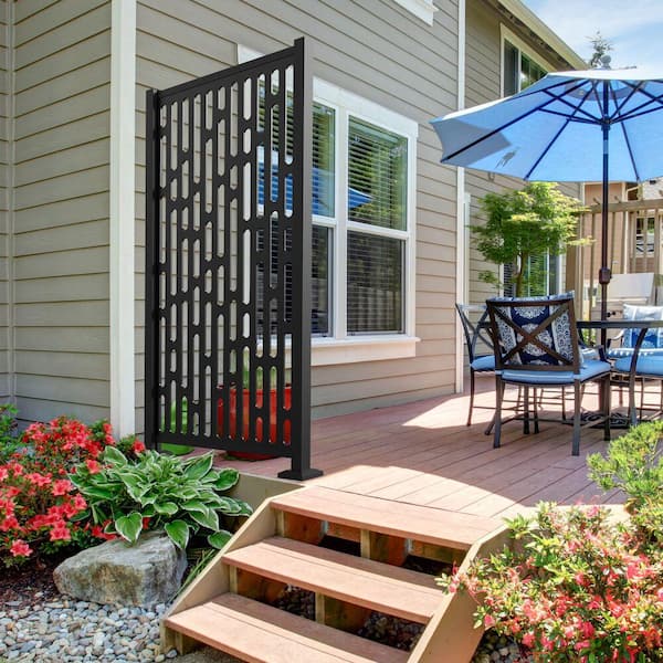 3 ft. x 6 ft. Matte Black Aluminum Decorative Screen Panel Frame Kit
