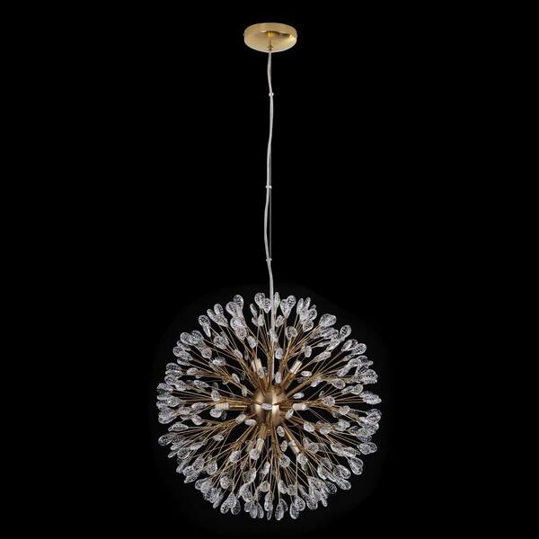 RRTYO Haywa 9-Light Modern Glam Gold Linear Sputnik Starburst 