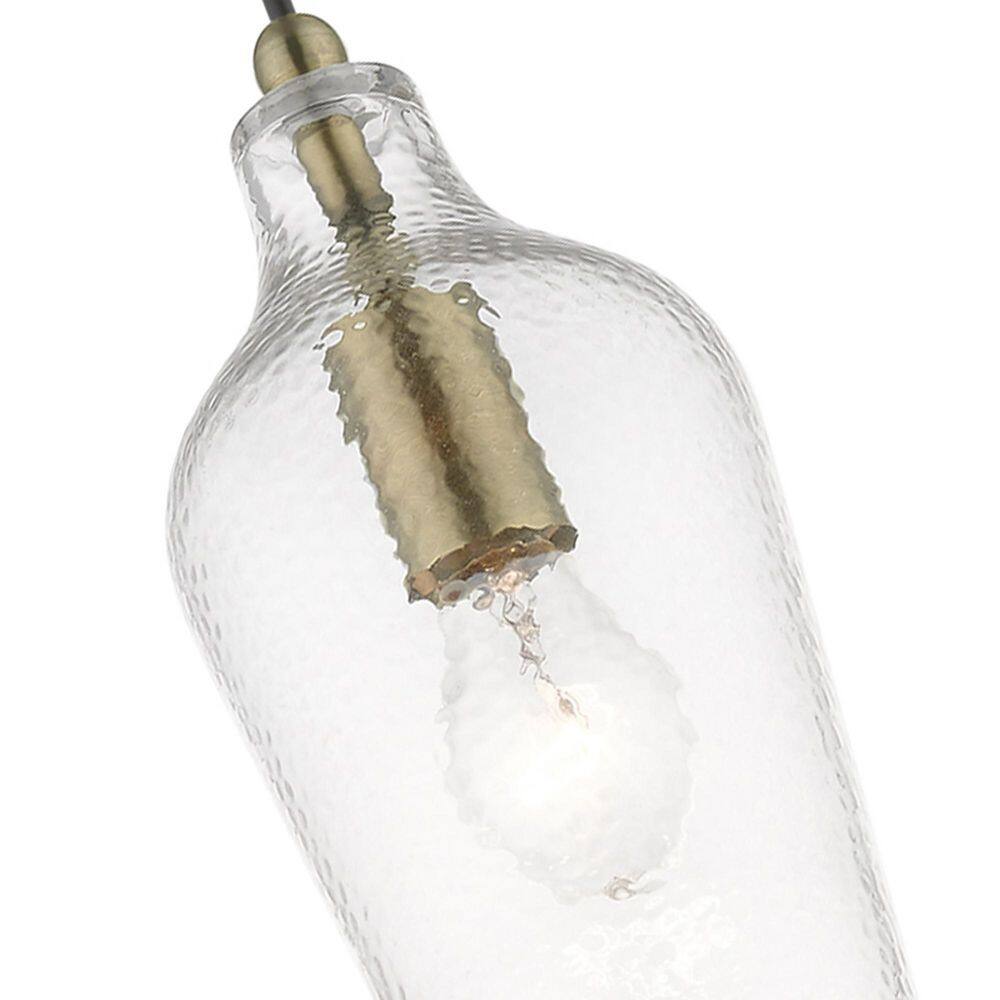 Avery Mini Pendant in Antique Brass with Clear Glass