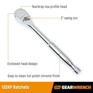 1/4 in., 3/8 in. and 1/2 in. Drive 120XP Teardrop Ratchet Set (3-Piece)