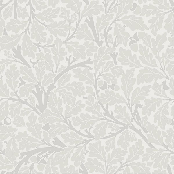 A-Street Prints Oak Tree Leaf Grey Non-Pasted Non Woven Wallpaper