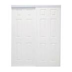 48 in. x 96 in. Colonial White Prefinished Hardboard Panels Steel Framed Interior Sliding Closet Door