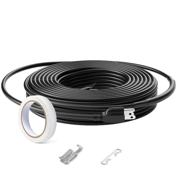 VEVOR Self-Regulating Pipe Heating Cable, 24 ft. 5W/ft. Heat Tape for Pipes, Roof Snow Melting De-Icing, Gutter