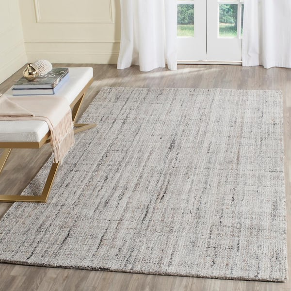 Abstract Camel/Black 4 ft. x 6 ft. Solid Area Rug
