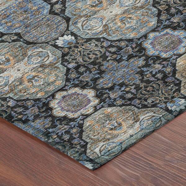 Chantille Machine Washable Indoor/Outdoor Abstract ACN2484 Black 10 ft. x 14 ft. Area Rug
