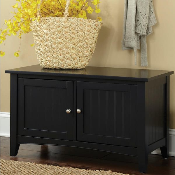 Alaterre Furniture Shaker Cottage Charcoal Gray Storage Bench
