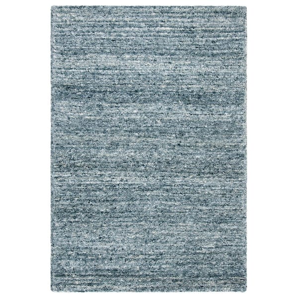 SAFAVIEH Himalaya Blue/Gold Doormat 3 ft. x 5 ft. Solid Color Area Rug
