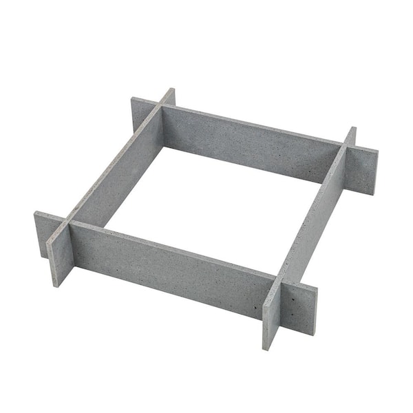 Unbranded 2 ft. x 2 ft. Stone Gray Color Recyclable Plastic Raised Garden Box 5 in. H