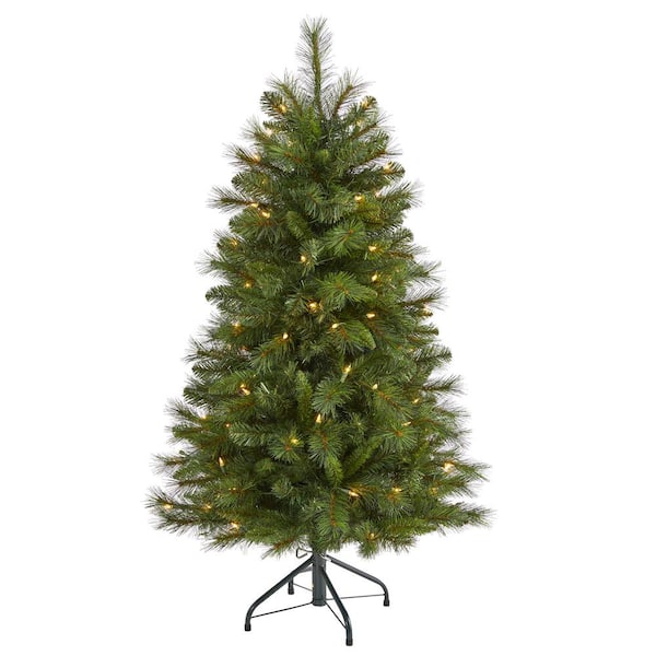 4 ft. Pre-Lit West Virginia Mountain Pine Artificial Christmas Tree with 100-Clear Lights