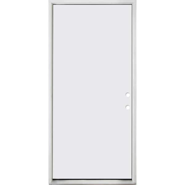 Steves & Sons 30 in. x 80 in. No Panel Left-Hand/Inswing White Primed Fiberglass Prehung Front Door with 4-9/16 in. Jamb Size