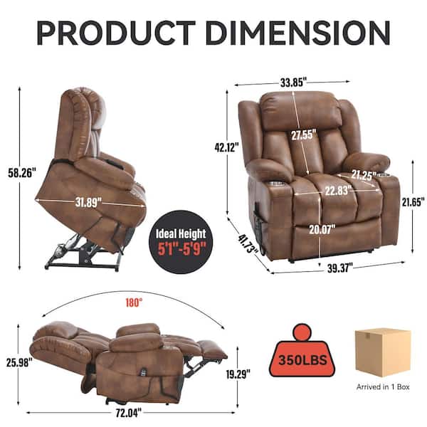 aisword Dual Motor Leatheraire Power Lift Recliner Chair with