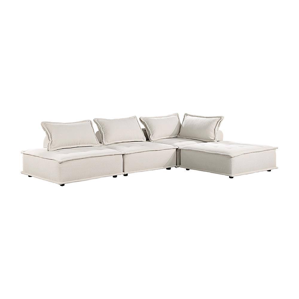Landrum 120 in. Armless 4 Piece Boucle Fabric Modular Sectional Sofa