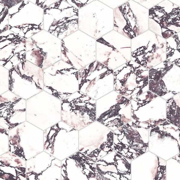 Touche 4 in. Hex Rubis 12 in. x 14 in. Porcelain Floor and Wall Mosaic Tile (6.78 sq. ft./Case)