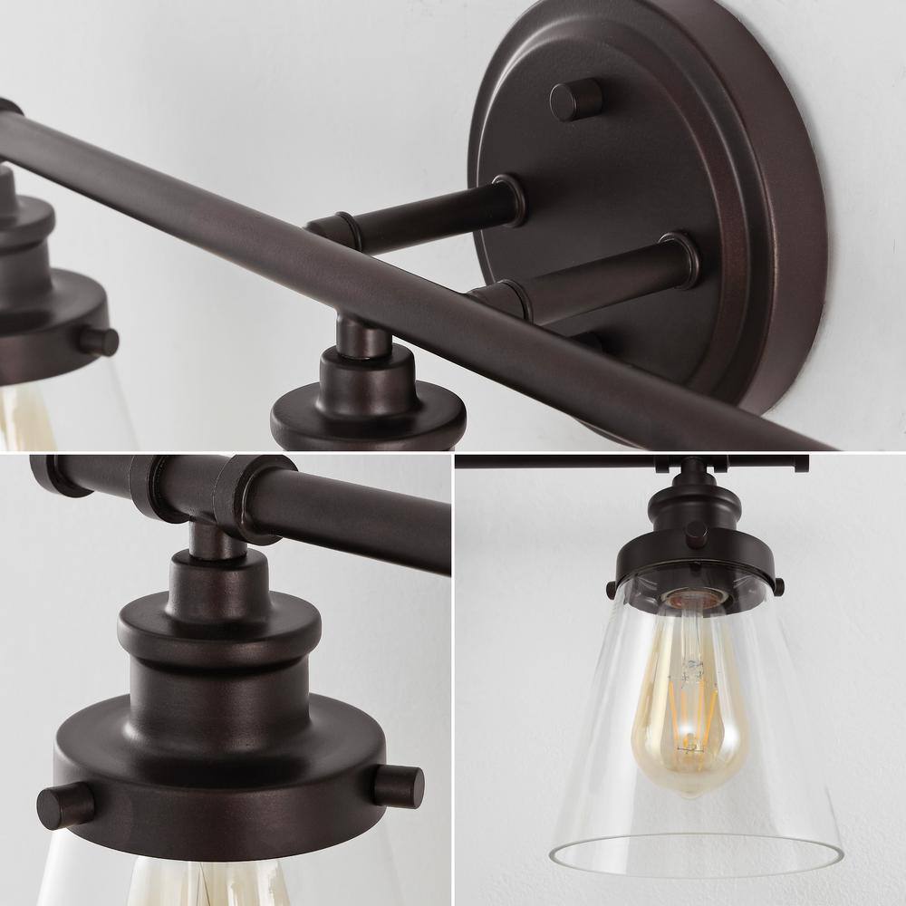Hollis 23.75" Oil Rubbed Bronze 3-Light Farmhouse Vanity Light