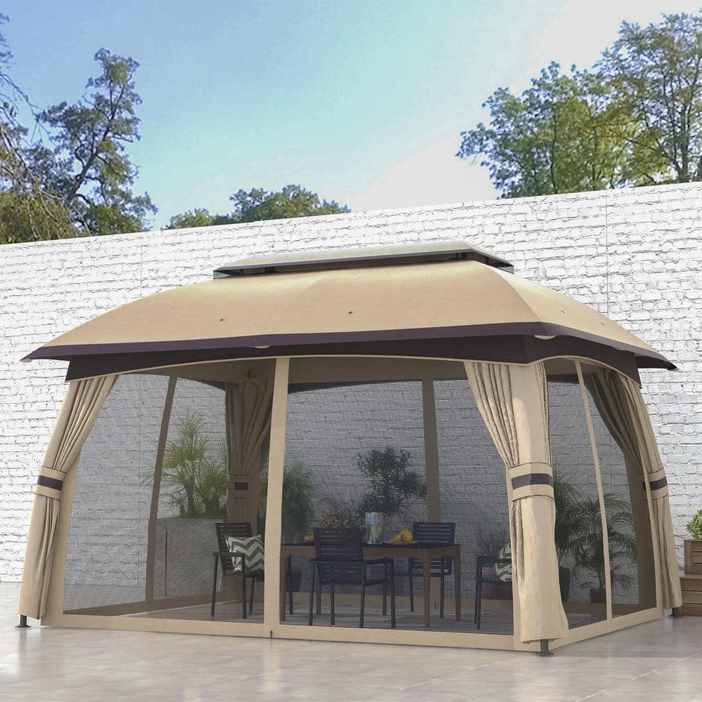 Outdoor 10 ft. x 13 ft. Patio Gazebo Canopy Shelter with Outdoor 10 ft. x 13 ft. Patio Gazebo Canopy Shelter with