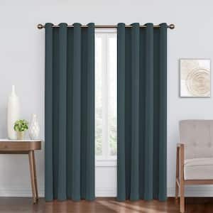 Forest Polyester Solid 52 in. W x 95 in. L Thermal Grommet Blackout Curtain