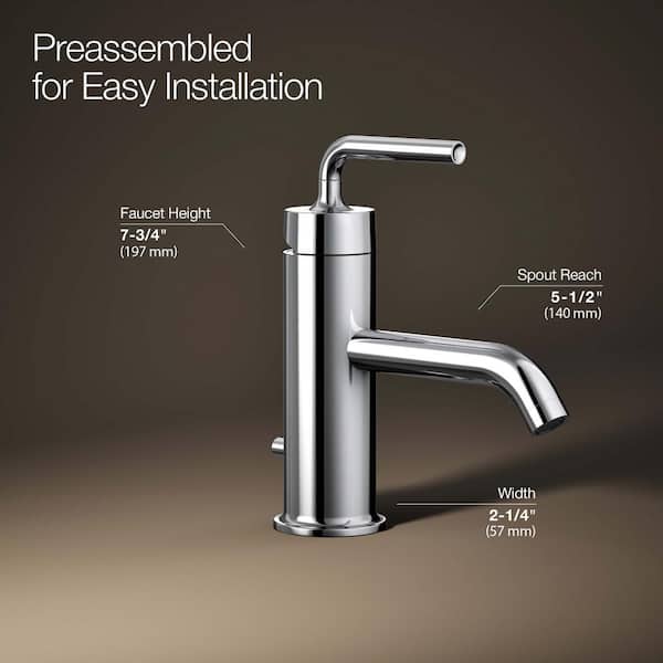 KOHLER Purist Single Hole Single Handle Low-Arc Bathroom Faucet