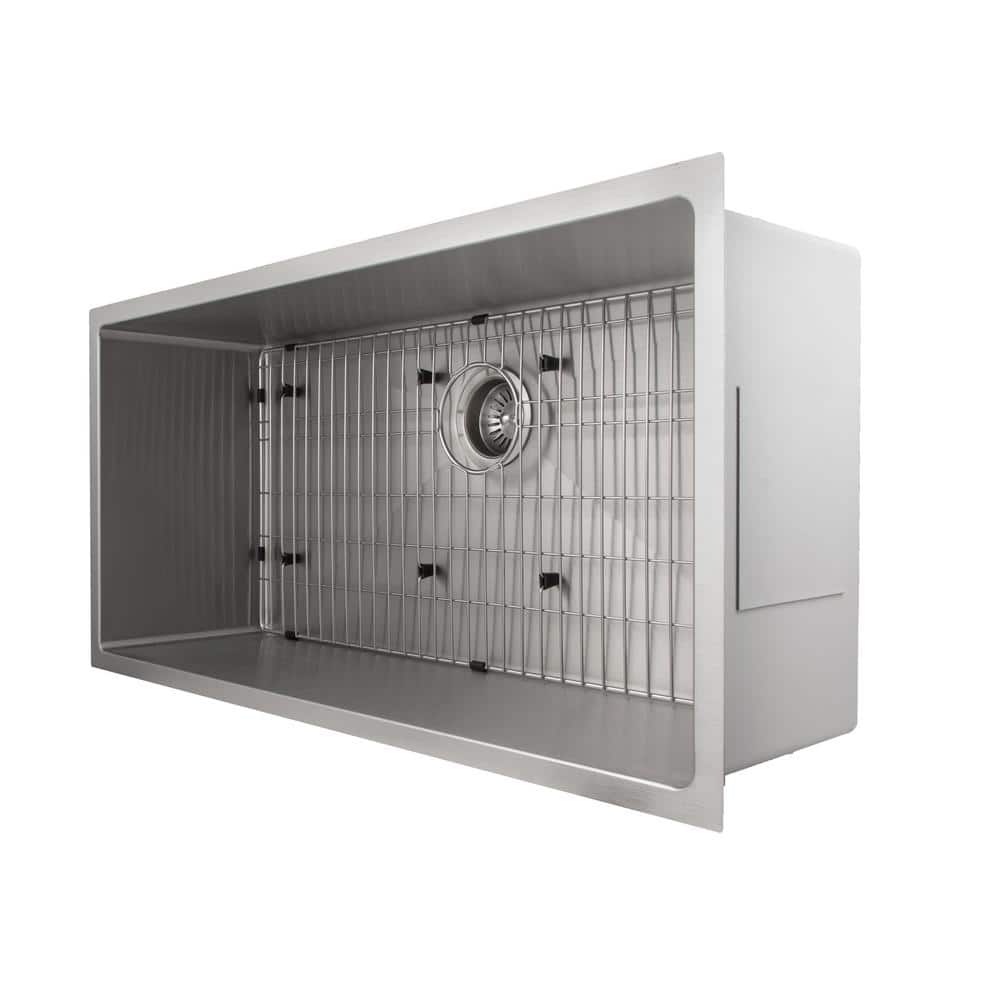 Meribel 33" Stainless Steel Undermount Kitchen Sink with Basket Strainer
