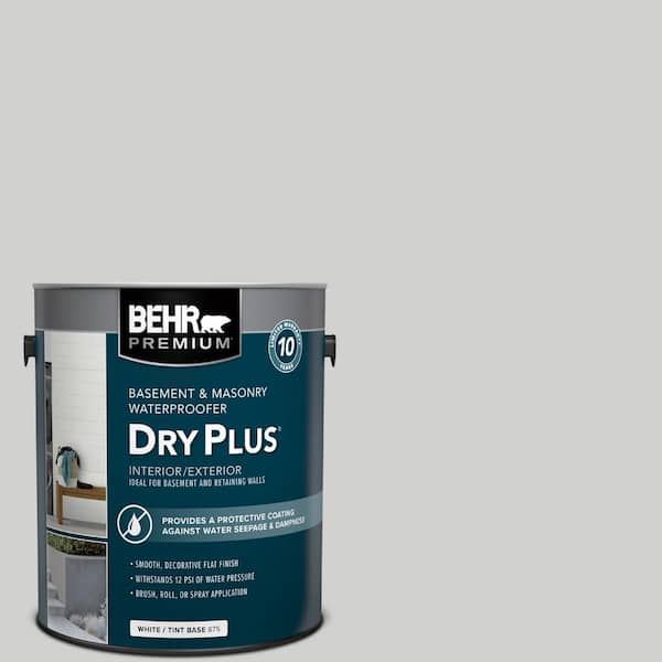 BEHR PREMIUM 1 gal. #N520-1 White Metal Flat Interior/Exterior Dry Plus Basement & Masonry Waterproofer