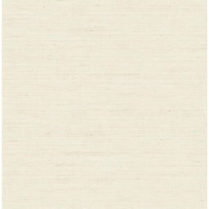 Plain Tapestry Cream Paper Non-Pasted Strippable Wallpaper Roll (Cover 56.05 sq. ft.)