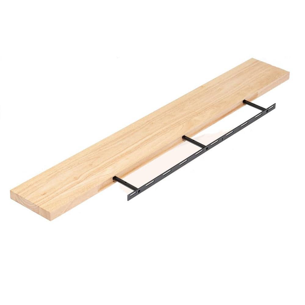 48 in. W x 6.7 in. D Natural Oak Composite Decorative Wall Shelf, Rustic Na