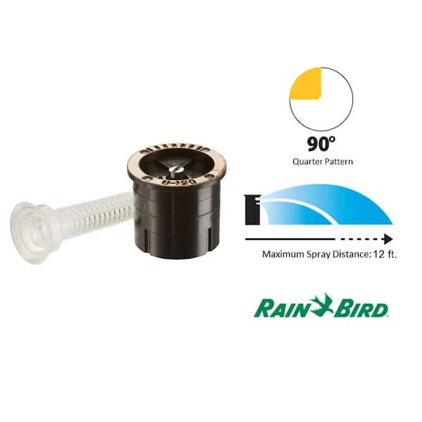 Dual Spray Sprinkler Nozzle, Quarter Circle Pattern, Adjustable 9-12 ft.