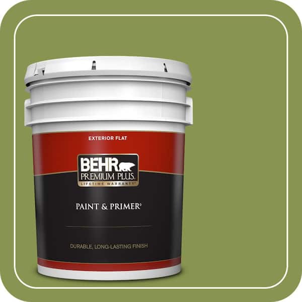 BEHR PREMIUM PLUS 5 gal. #M350-6 Frog Flat Exterior Paint & Primer