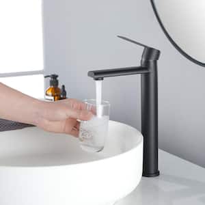 Amii 12.4 in. H Single Handle Single-Hole Bathroom Faucet in Matte Black