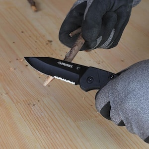 2.875 Steel Dual Edge Clip Point Folding Knife