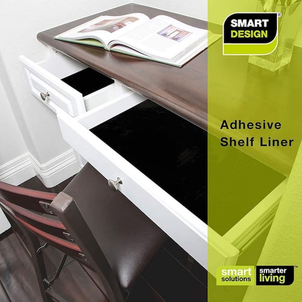 Smart Design Shelf Liner Bonded Grip - 12 Inch x 10 Feet - Non Adhesive, Strong Grip Bottom, Easy Clean Drawer and Cabinet Protector