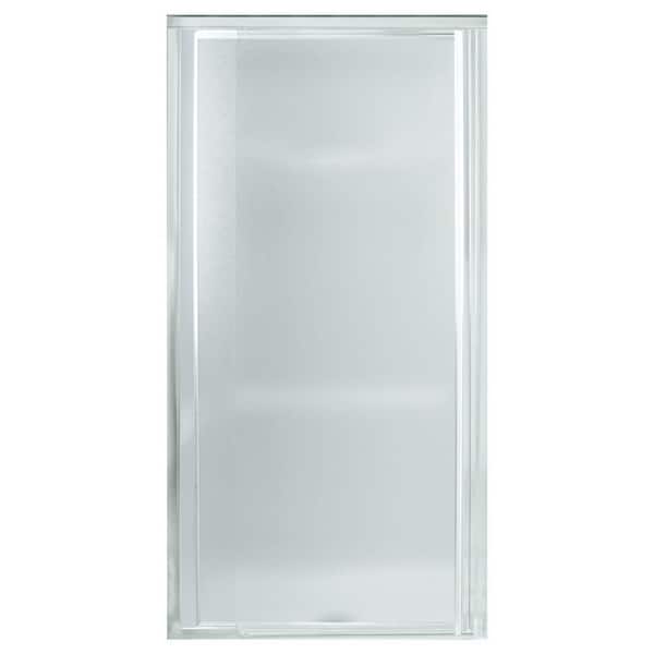 Vista Pivot II 28-32 in. x 66 in. Framed Pivot Shower Door in Silver with 1/8 in. Thick Pebbled Glass