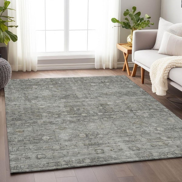 Chantille Machine Washable Indoor/Outdoor Abstract ACN1768 Pewter 3 ft. x 4 ft. Area Rug