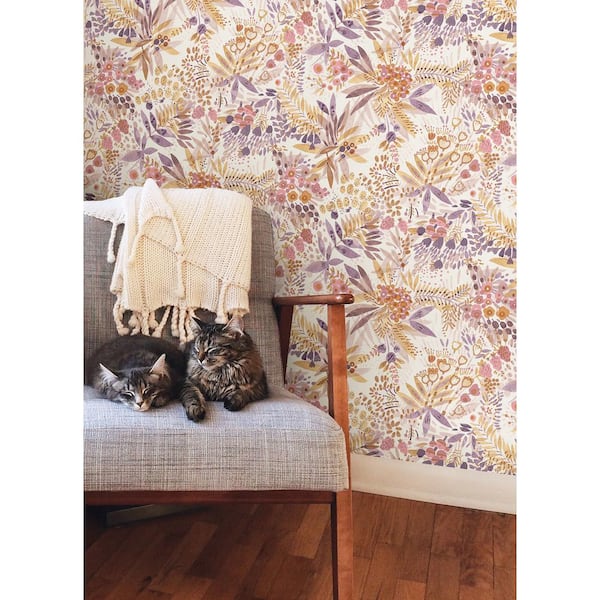 Plum Ochre Naupaka Peel and Stick Vinyl Wallpaper