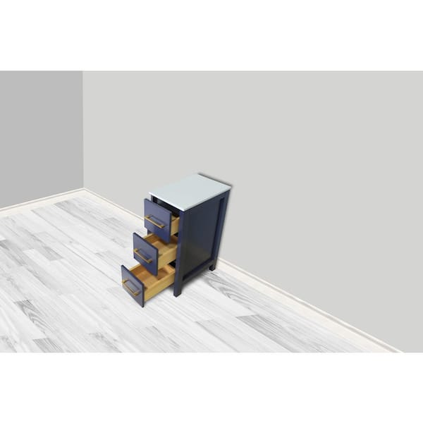 Vanity Art 12 in. W x 18 in. D x 33.5 in. H Bath Vanity Cabinet without Top in Blue