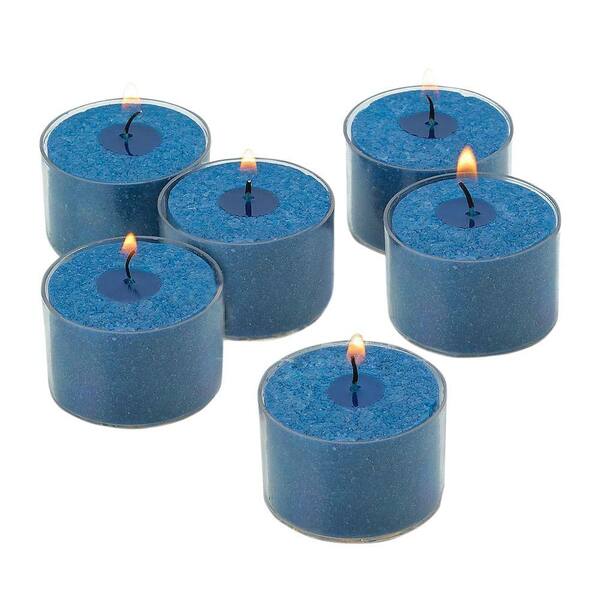 Light In The Dark Navy Unscented Tealight Candles with Clear Cups (Set of 72)