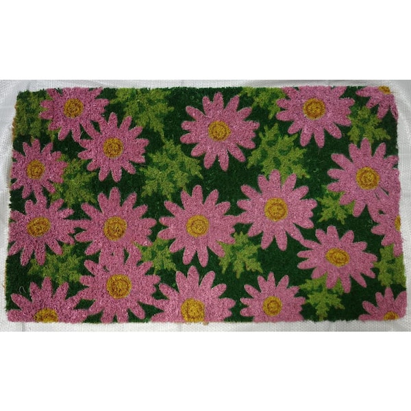 Imports Decor Basic Coir, Daisy, 18 in. x 30 in. Coconut Husk Door Mat