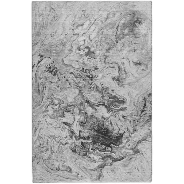 Dream Shag Premium Machine Washable Abstract ADS603 Gray 10 ft. x 14 ft. Area Rug