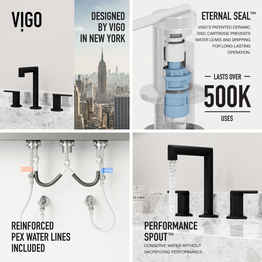 Sterling 8" Matte Black Nickel Widespread Bathroom Faucet