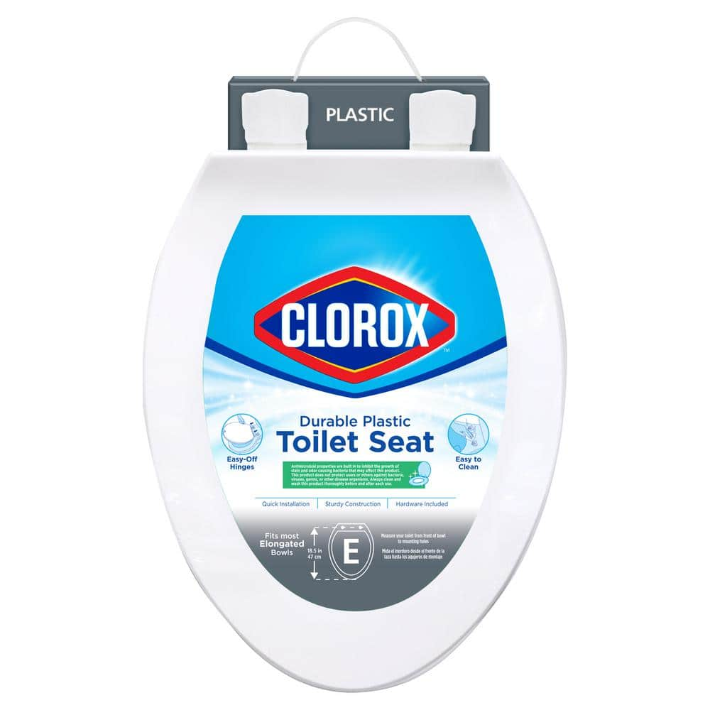 Reviews For Clorox Elongated Closed Front Plastic Toilet Seat In White 